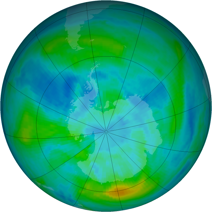 Antarctic ozone map for 23 March 1982